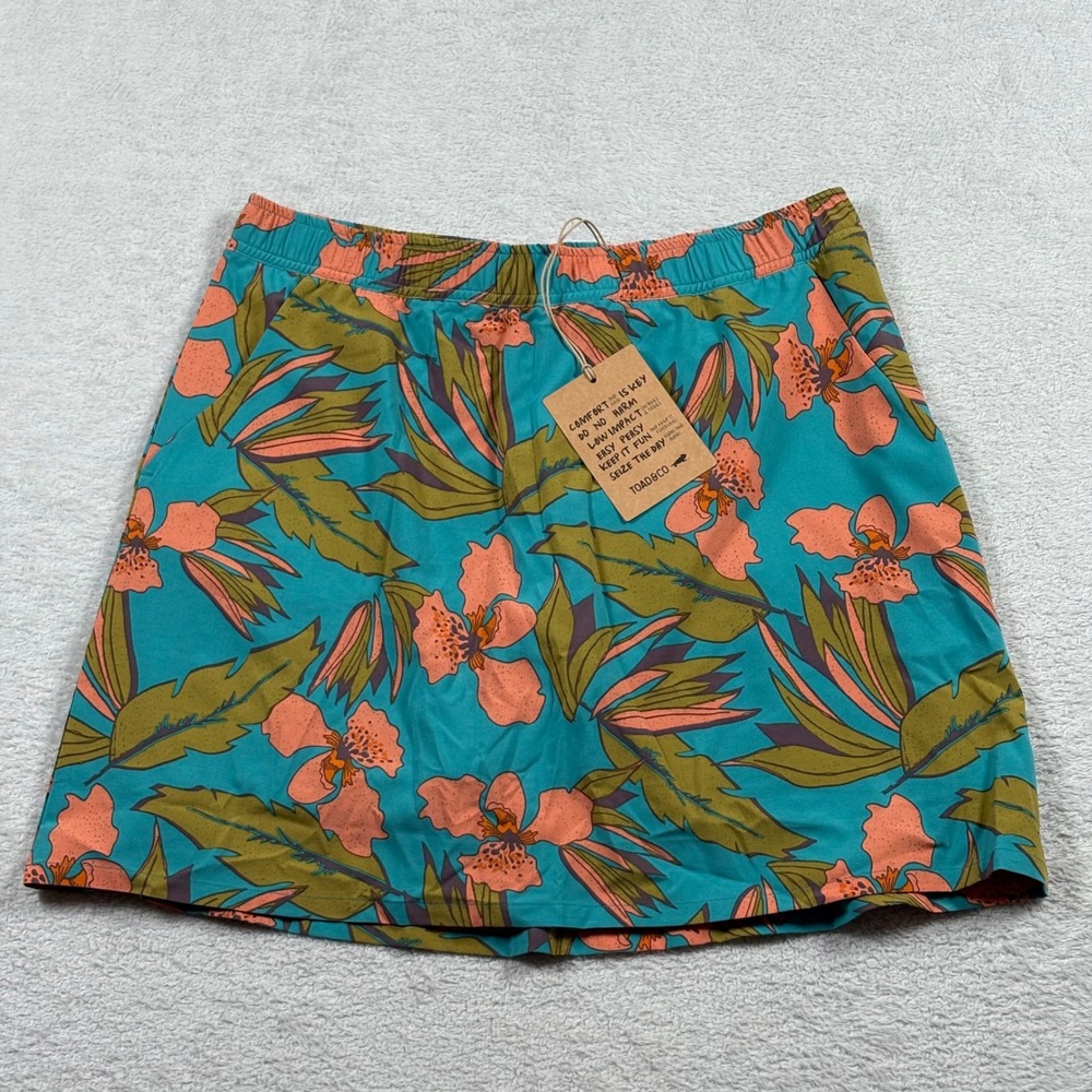 Toad&Co Sunkissed Weekend Skort Curacao Aloha Print Floral Teal T1842005-953 S